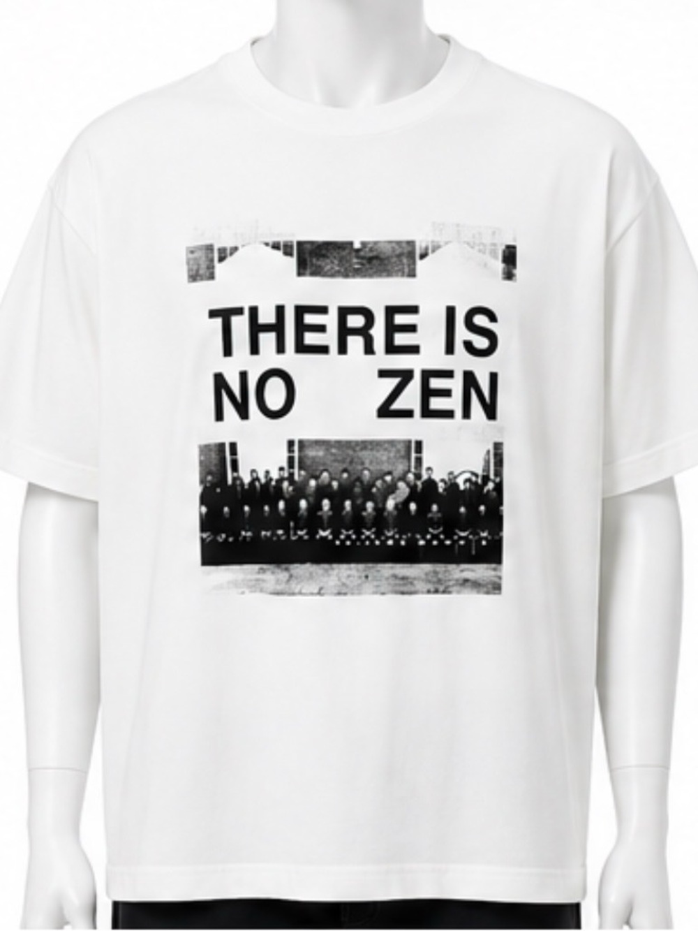 Men's White Graphic Crewneck Tee - 'There Is No Zen'